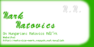 mark matovics business card